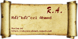 Rákóczi Ahmed névjegykártya